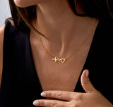 Kalbimin Ritmi 14 Ayar Altın Kolye