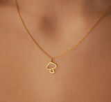 Mantar 14 Ayar Altın Kolye