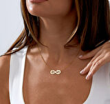 Sonsuzluk Harf Yazılı 14 Ayar Altın Kolye