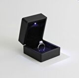 Led Işıklı Özel Alyans/tektaş Pırlanta Yüzük Kutusu Siyah