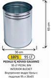 ARI METAL 1071 PEDALLI İÇ KOVASI 95 LT 41X73