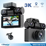 4 Kameralı 3K Ultra HD WIFI GPS Park Modu Özellikli 360 Kamera Seti