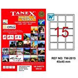 Tanex Lazer Etiket 100 YP 45x45 MM Laser-Copy-Inkjet TW-2015