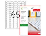 Tanex Tw-2065 Ebat 38 x 21 mm Laser Etiket  A4 Sayfada 65 Etiket
