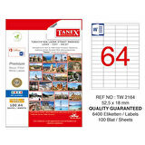 Tanex Laser Etiket 100 YP 52x18 MM Laser-Copy-Inkjet TW-2164