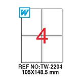 Tanex Lazer Etiket tw-2204 500 A4 Sayfa Laser Etiket 105 x 148,5 mm Boyutunda 1 A4 Sayfada 4 Etiket