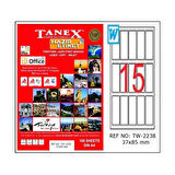 Tanex 37X85 mm. Laser Etiket 100 Adet TW-2238