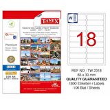 Tanex Lazer Etiket 100 YP 83x30 Laser-Copy-Inkjet TW-2318