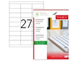 Tanex Tw-2327 Ebat 70 x 30 mm Lazer Etiket  A4 Sayfada 27 Etiket