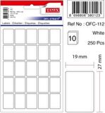 Tanex Etiket Ofc-112-19 X27 Mm 250 Adet - Beyaz