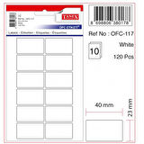 Tanex Etiket Ofc-117 23X40Mm 10Lu 2 paket