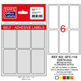 Tanex Ofis Etiketi Poşetli 33x74 MM Beyaz OFC-119