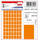 Tanex Etiket Ofc-106 12X17Mm Turuncu 10 lu 2 paket