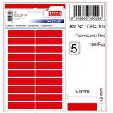 Tanex Etiket Ofc-109 13X50Mm Kırmızı 10 lu 2 paket