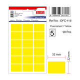 Tanex Etiket Ofc-116 Sarı 10 lu 2 paket