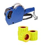 Tanex Eco Mavi Etiket Makinesi TNX-5500ECO41 + Tanex Fiyat Etiketi Çizgili 12 mm x 21 mm Sarı 6'lı Rulo