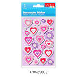 Tanex Kids Sticker Puffy Parıltılı Kalpler Serisi 23 Parça (25002)