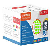 Tanex Nokta Etiket 25Mm 2500Li Yeşil - 2 paket
