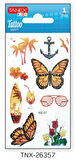 Tanex 7x12mm Kuş-Kelebek Simli Tatoo TNX-26357