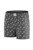 Yıldız 43 Füme Yaprak Desenli Bol Kesim Erkek Boxer
