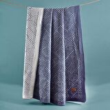 Marie Claire Geo Indigo Pamuk-Akrilik-Polyester Çift Kişilik Desenli  Battaniye
