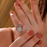 Kalpli Taşlı  925 Ayar Gümüş Kadın Yüzük