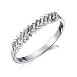 Sıralı Baget Zirkon Taşlı 925 Ayar Gümüş Kadın Yüzük