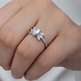 Damla  925 Ayar Gümüş  Kadın Yüzük