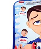 Tox ( Erkek ) Duyguları Öğreniyorum Keçe Cırtlı Aktivite Sayfası - Çocuk Etkinlik , Eğitici Oyuncak