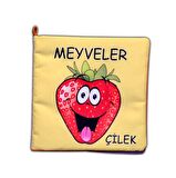 Tox Meyveler Kumaş Sessiz Kitap - Bez Kitap , Eğitici Oyuncak , Yumuşak ve Hışırtılı
