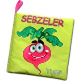 Tox Sebzeler Sessiz Kumaş Kitap T113 - Bez Kitap , Eğitici Oyuncak ,Yumuşak ve Hışırtılı