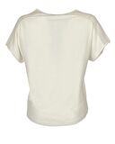Daıdo Yuvarlak Yaka Pullu Kısa Kollu Ekru Kadın T-Shirt 20Y291900705
