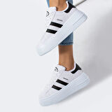 Beyaz-Siyah Kadın Yüksek Taban Günlük Spor Ayakkabı