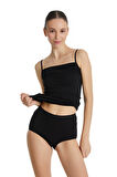 Blackspade Kadın Siyah Büyük Beden Yüksek Bel Slip Külot 1307