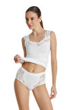 Blackspade Kadın Beyaz Dantelli Slip Külot 1316