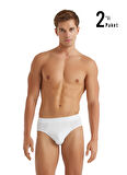 Blackspade Erkek Beyaz Slip Külot 2'li Paket Loose Fit 9625