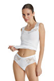 Blackspade Kadın Beyaz Dantelli Slip Külot 1311