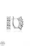 SWAROVSKİ ZİRCONİA PIRLANTA MONTÜR ÜÇ TAŞ 925 AYAR GÜMÜŞ KÜPE
