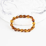 Gümüş Pazarım Açık Kahve  Orjinal Çocuk Kehribar Bileklik