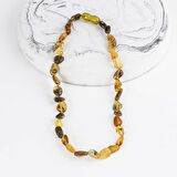 Gümüş Pazarım Desenli Orjinal Çocuk Kehribar Kolye