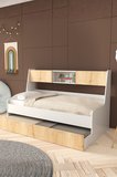 Yavrulu Karyola, Viyole Kapaklı, Kitaplıklı Yavrulu Karyola - 90x200