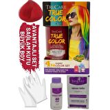 Trucare Truecolor Biber Kızılı Saç Boyası Seti Saç Açıcı ve Eldivenli