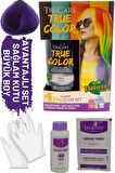 Truecolor Mor Saç Boyası Seti Saç Açıcı ve Eldivenli