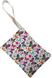 Unisex Kelebek Desenli Portföy Clutch Çanta