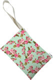 Unisex Retro Çiçek Desenli Portföy Clutch Çanta