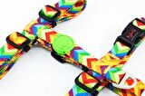TailPetz H-Tip Rainbow S Küçük Irk Köpek Göğüs Tasması (Göğüs 32 cm x 51 Cm)