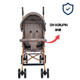Lüks Baston Bebek Arabası Sırt Yatarlı (Kahve)