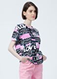 Fashion Friends 22Y0024K1 Bisiklet Yaka Normal Kalıp Baskılı Beyaz Kadın T-Shirt