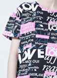 Fashion Friends 22Y0024K1 Bisiklet Yaka Normal Kalıp Baskılı Beyaz Kadın T-Shirt