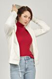 Fashion Friends Kapüşon Yaka Düz Ekru Kadın Sweatshırt 22K0373K1